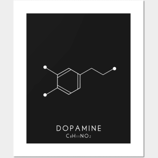 Dopamine Molecular Structure - Black Posters and Art